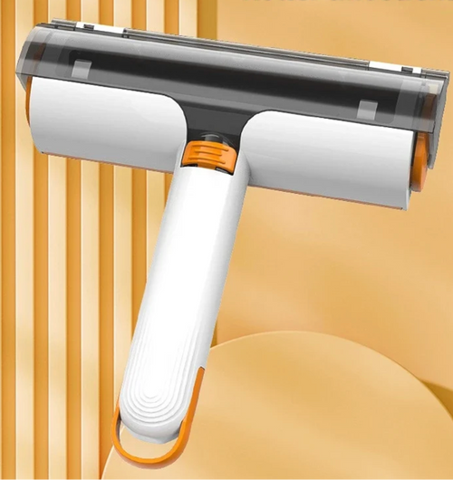 White and orange reusable pet hair roller