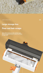 Open collection compartment of the reusable pet hair roller
